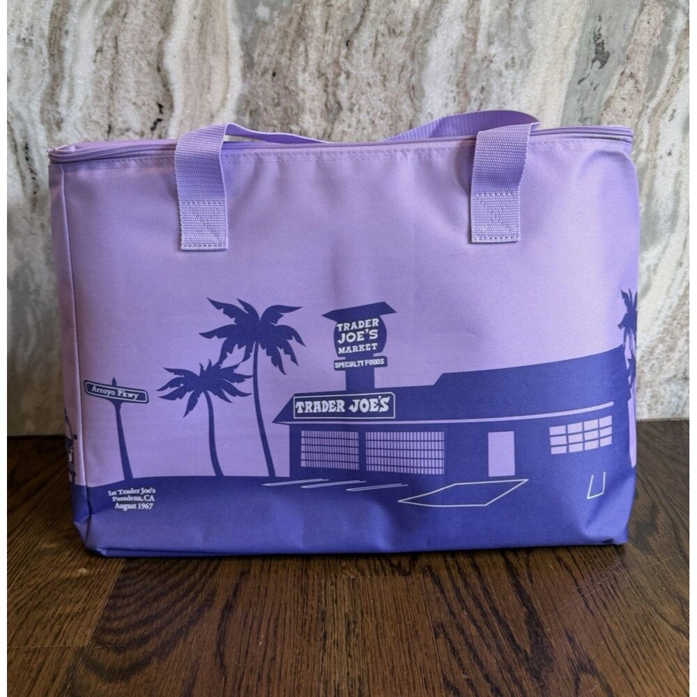 Trader Joe's Cooler Bag Purple Pain Large Insulated NEW 8 gal Ships Quick Free